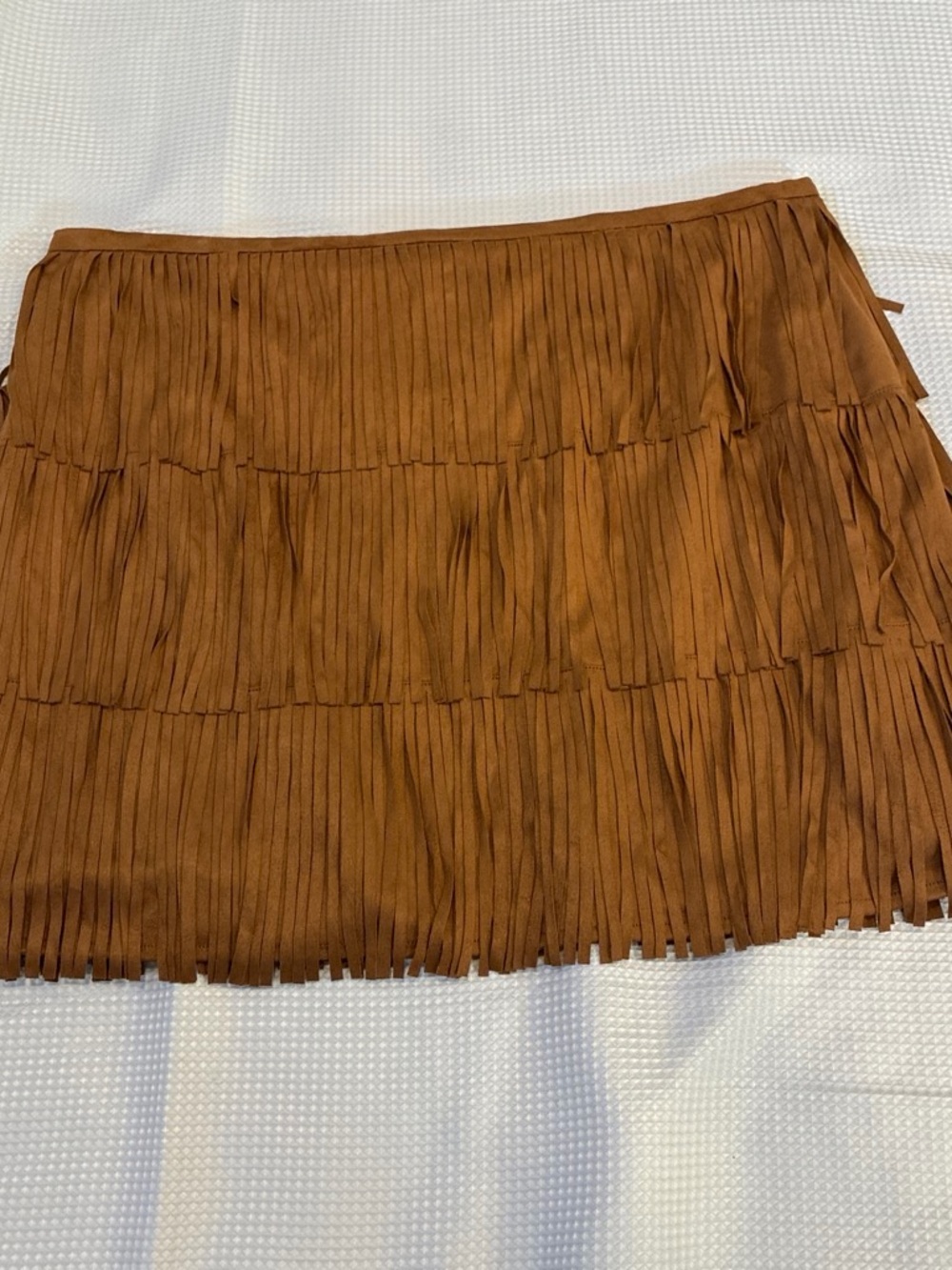 FringeTiered Mini Skirt - Brown